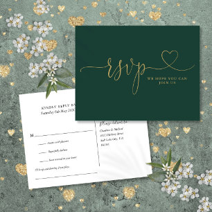 Invitation Carte Postale Demande de chanson de script Cœur d'émeraude et d'