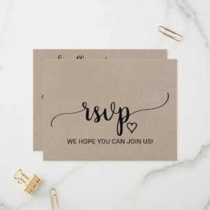 Invitation Carte Postale Demande de chanson Kraft simple RSVP