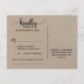 Invitation Carte Postale Demande de chanson Kraft simple RSVP (Dos)
