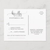 Invitation Carte Postale Demande de chanson pour la calligraphie argentée s (Dos)