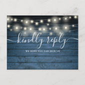 Invitation Carte Postale Demande de chanson RSVP avec guirlande rustique bl (Devant)