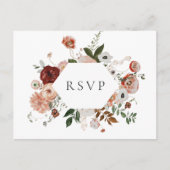 Invitation Carte Postale Demande de chanson RSVP de mariage avec cadre flor (Devant)
