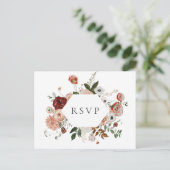 Invitation Carte Postale Demande de chanson RSVP de mariage avec cadre flor (Debout devant)