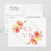 Invitation Carte Postale Demande de chanson RSVP de mariage floral de couch (Devant / Derrière)