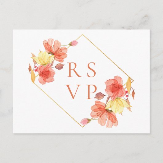 Invitation Carte Postale Demande de chanson RSVP de mariage floral de couch (Devant)
