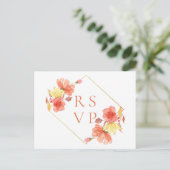 Invitation Carte Postale Demande de chanson RSVP de mariage floral de couch (Debout devant)