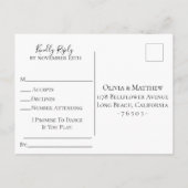 Invitation Carte Postale Demande de chanson RSVP pour mariage botanique ble (Dos)