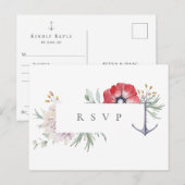 Invitation Carte Postale Demande de réponse de chanson de mariage floral d' (Devant / Derrière)