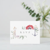 Invitation Carte Postale Demande de réponse de chanson de mariage floral d' (Debout devant)