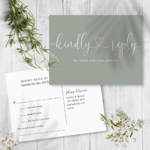Invitation Carte Postale Demande de réponse de chanson de script de cœur de