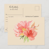 Invitation Carte Postale Demande de réponse de mariage avec chanson florale (Devant / Derrière)