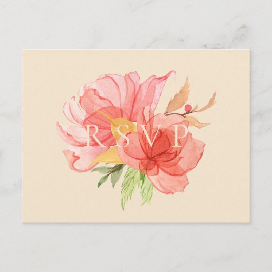 Invitation Carte Postale Demande de réponse de mariage avec chanson florale (Devant)