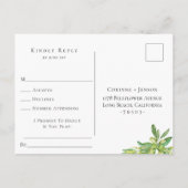 Invitation Carte Postale Demande de réponse de mariage avec demande de chan (Dos)