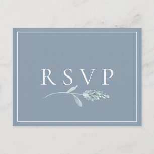 Invitation Carte Postale Demande de réponse de mariage botanique bleu pouss