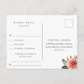 Invitation Carte Postale Demande de réponse de mariage d'été bohème et dema (Dos)