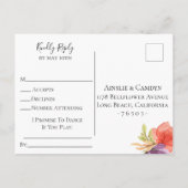 Invitation Carte Postale Demande de réponse de mariage et demande de chanso (Dos)