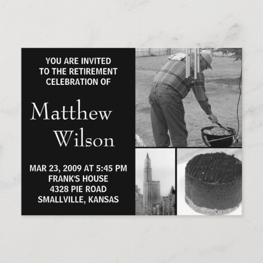 Invitation Carte Postale Demande de retraite - Photo personnalisable (Devant)
