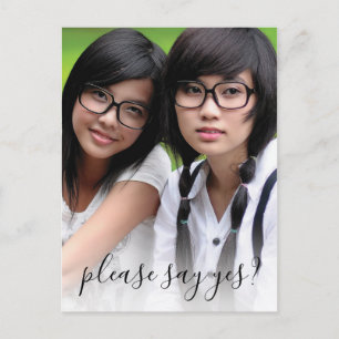 Invitation Carte Postale Demande témoin élégante pour demoiselle d'honneur