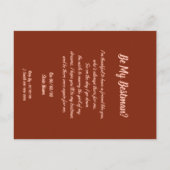 Invitation Carte Postale Demande témoin mariage rigolote pour chat (Dos)