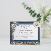 Invitation Carte Postale Denim 3-D tendance Imprimer avec bijoux costume (Debout devant)