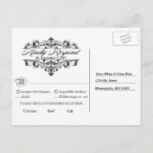 Invitation Carte Postale Denim Boots & Lace Wedding RSVP (Dos)