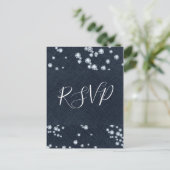 Invitation Carte Postale Denim & Diamants Blue Jeans Bling Glam RSVP (Debout devant)