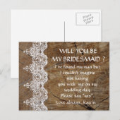 Invitation Carte Postale Dentelle Blanche Rustique Serez-Vous Mon Billet De (Devant / Derrière)