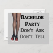 Invitation Carte Postale Dernier Fling fun bachelor party (Devant / Derrière)