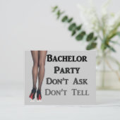Invitation Carte Postale Dernier Fling fun bachelor party (Debout devant)