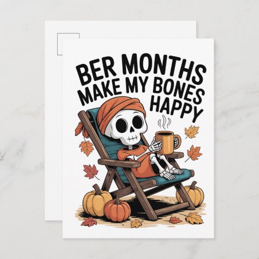 Invitation Carte Postale Des Mois Plus Bers Rendent Mes Os Heureux (Devant / Derrière)