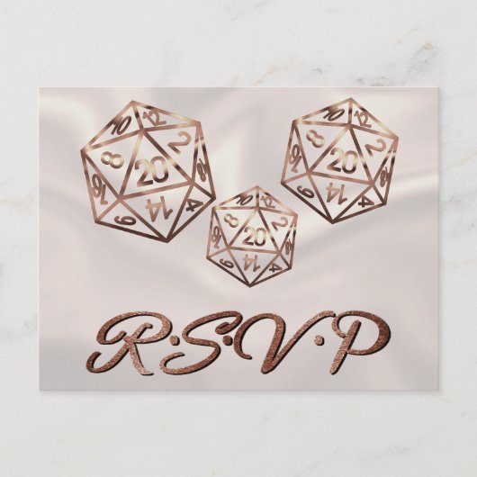 Invitation Carte Postale Dés RPG | Imaginaire en cuivre Table Gamer Repas R (Devant)