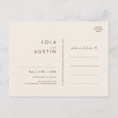 Invitation Carte Postale Désert simple | Cinnamon foncé Sauvez La Date Invi (Dos)