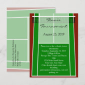 Invitation Carte Postale Design de court de tennis vert (Devant / Derrière)