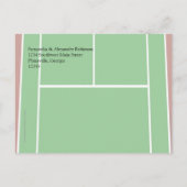 Invitation Carte Postale Design de court de tennis vert (Dos)