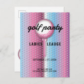 Invitation Carte Postale Design élégant du Golf Party Dames (Devant / Derrière)