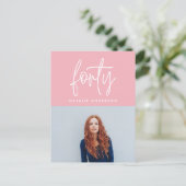 Invitation Carte Postale Design moderne 40e anniversaire simple élégant scr (Debout devant)