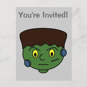 Invitation Carte Postale Dessin animé Halloween Frankenstein