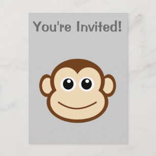 Invitation Carte Postale Dessin sur le visage de singe