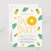 Invitation Carte Postale Deux douces ananas 2e fête d'anniversaire (Devant / Derrière)
