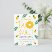Invitation Carte Postale Deux douces ananas 2e fête d'anniversaire (Debout devant)