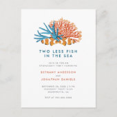 Invitation Carte Postale Deux Poissons De Moins Dans La Partie D'Engagement (Devant)