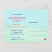 Invitation Carte Postale Deuxième anniversaire mignon requin-bébé sous le b (Dos)