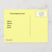 Invitation Carte Postale dinde avec des spécifications, Prêt à se fourrer? (Dos)