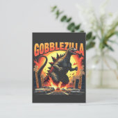 Invitation Carte Postale Dinde de Thanksgiving Spooky Gobblezilla (Debout devant)