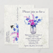 Invitation Carte Postale Dîner de répétition Arbre de feuilles de coeur de  (Devant / Derrière)