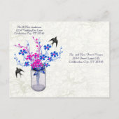 Invitation Carte Postale Dîner de répétition Arbre de feuilles de coeur de  (Dos)