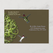 Invitation Carte Postale Dîner de répétition d'arbres chanté de colibris (Dos)