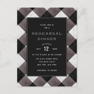 Invitation Carte Postale Dîner de répétition de mariage à carreaux de Buffa
