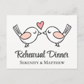 Invitation Carte Postale Dîner de répétition de Mariage noir Inséparable Lo (Devant)