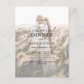Invitation Carte Postale Dîner de répétition de script de budget chic (Devant)